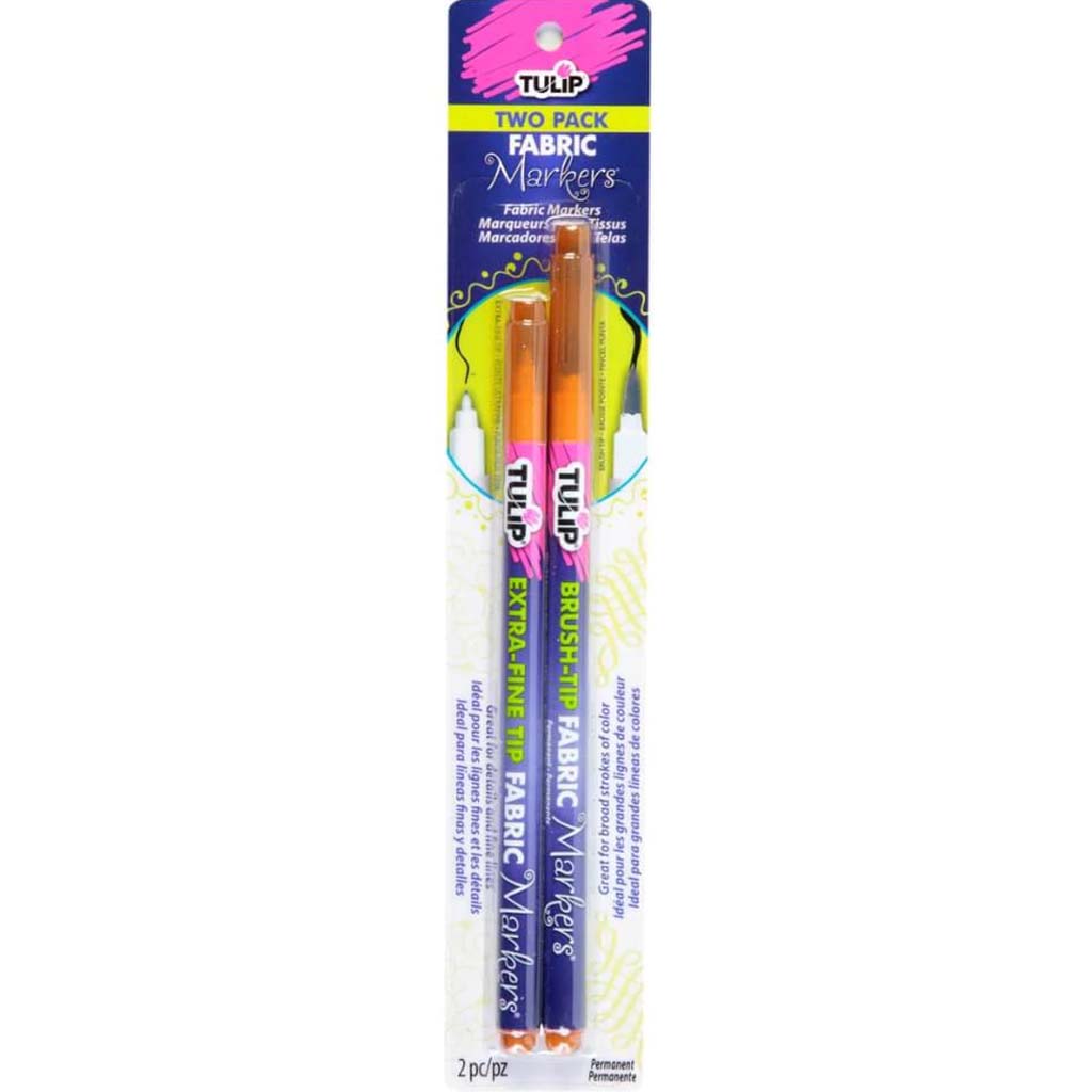 FABRIC MARKER BRUSH & EXTRA FINE DUAL TIP 2PC