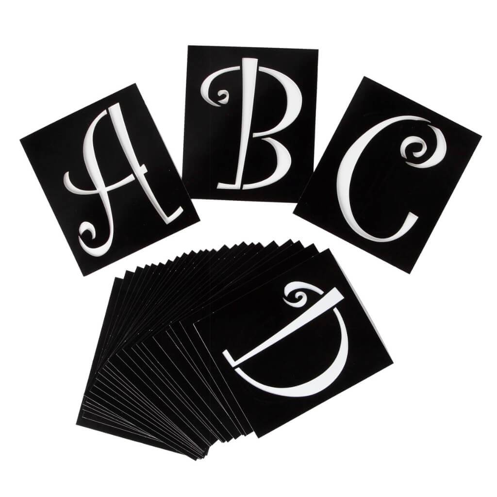 STENCIL WHIMSY MONOGRAM 26PC