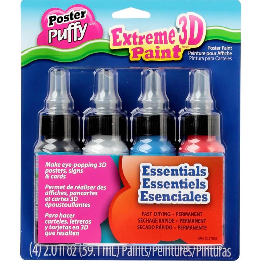 EXTREME 3D POSTER PAINT ESSENTIALS 4PC