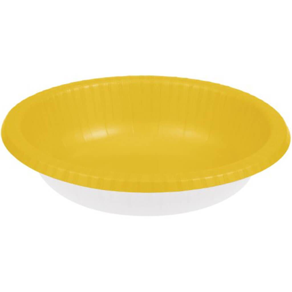 Paper Bowls 20oz 20ct, School Bus Yellow