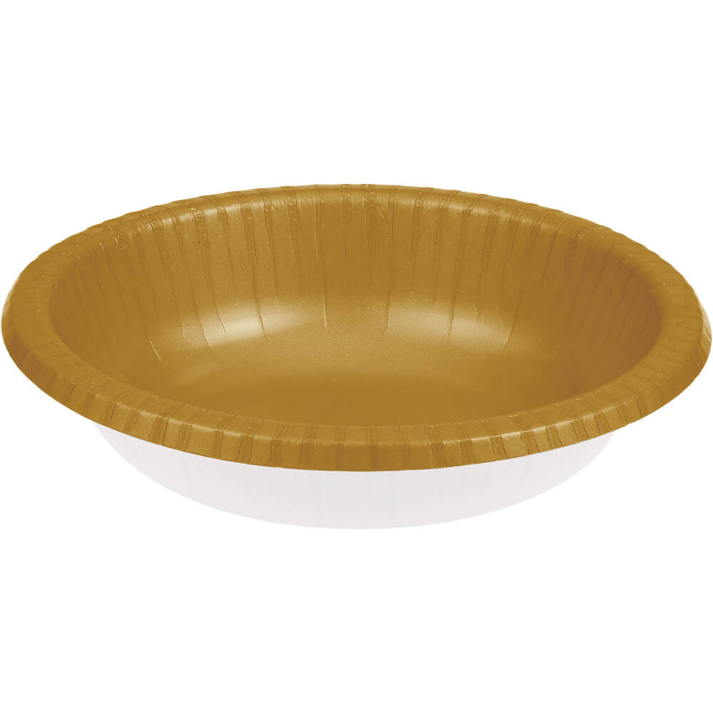 Paper Bowl 20oz 20ct, Glittering Gold 