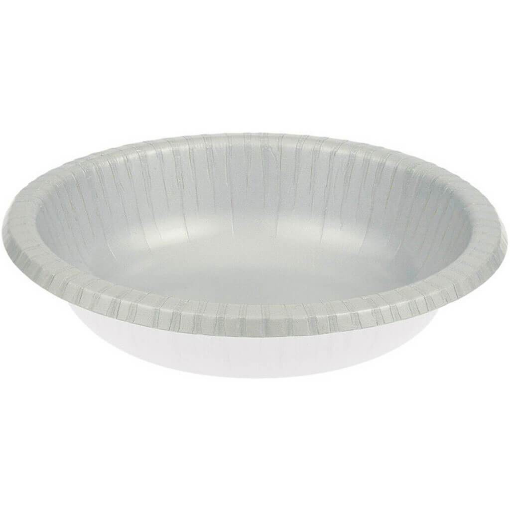 Paper Bowls 20oz 20ct, Shimmering Silver