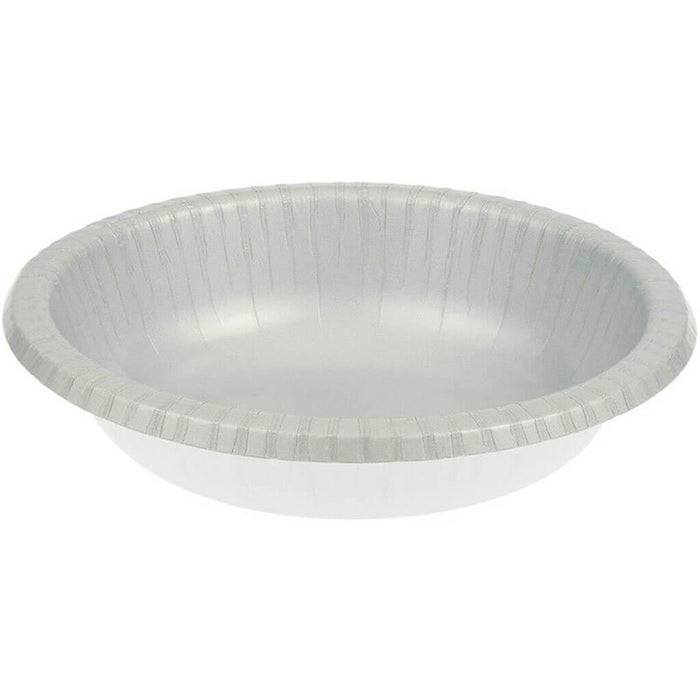 Paper Bowls 20oz 20ct, Shimmering Silver