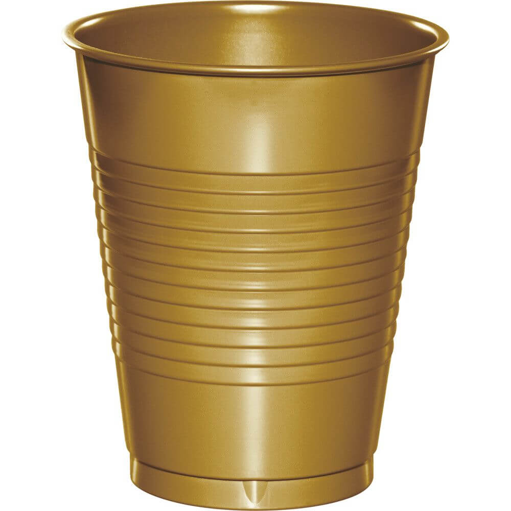 Glittering Gold Plastic Cups 16oz 20ct 