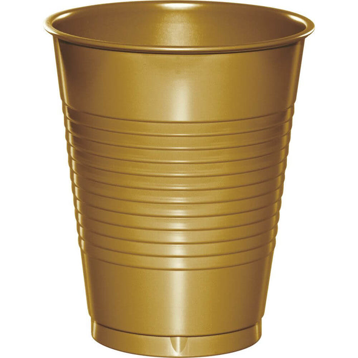 Glittering Gold Plastic Cups 16oz 20ct 