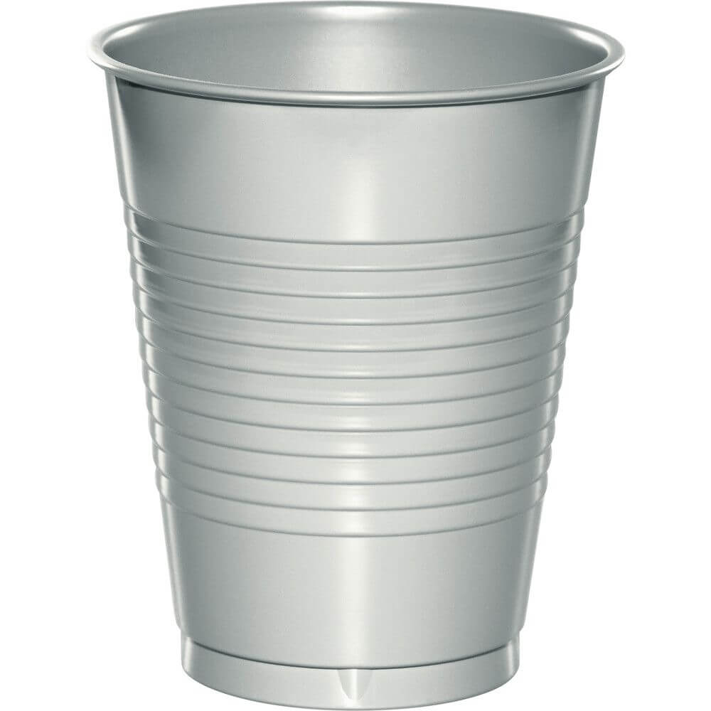 Plastic Cups 16oz 20ct, Shimmering Silver 