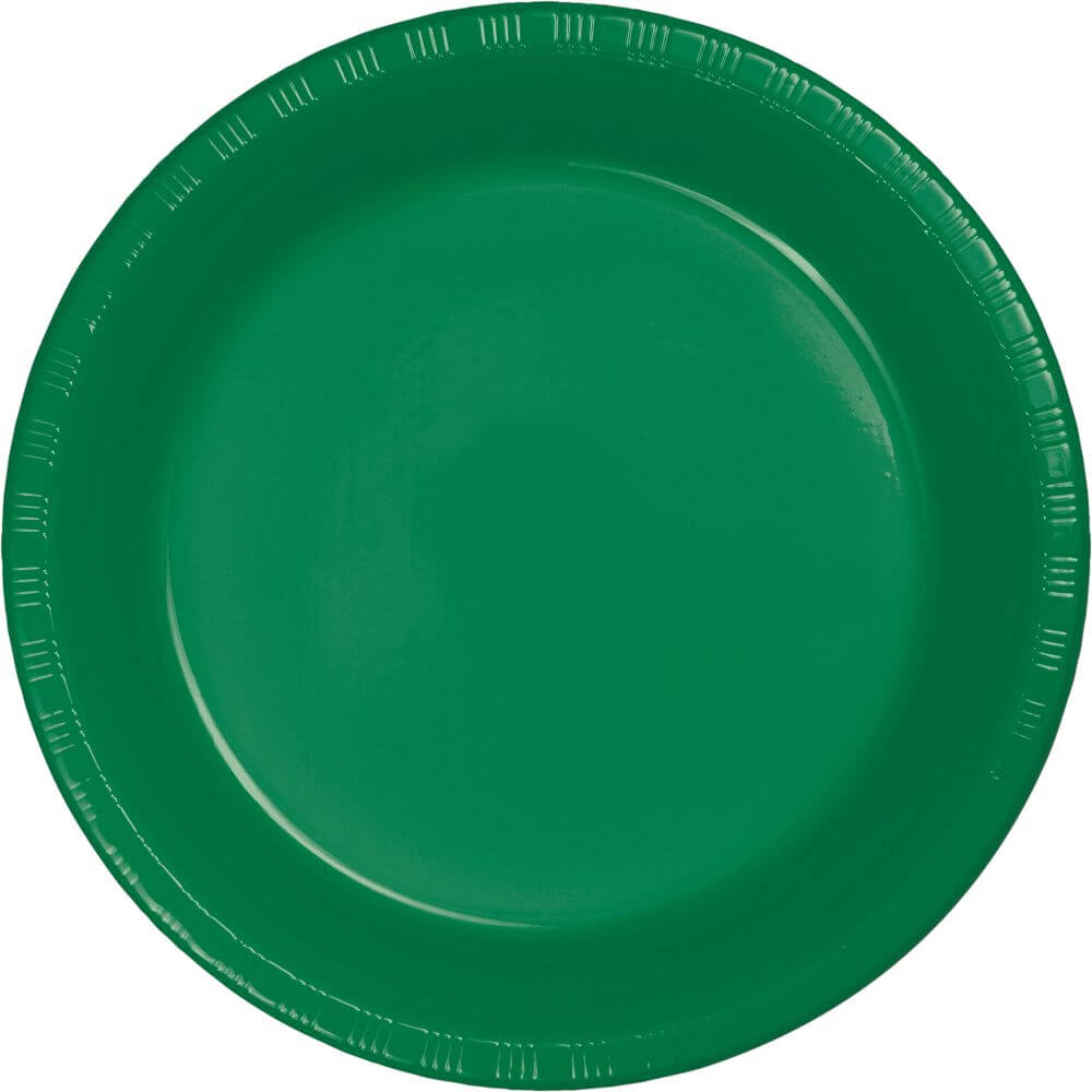 Emerald Green Round Plastic Plates 7in 20ct 