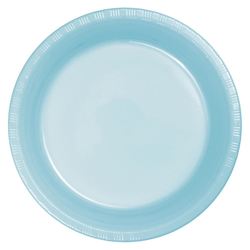 Pastel Blue Plastic Banquet Plates 10in 20ct 