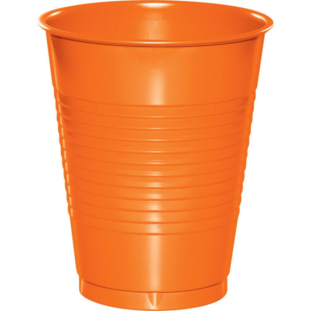 Plastic Cups 16oz, 20ct, Sunkissed Orange 