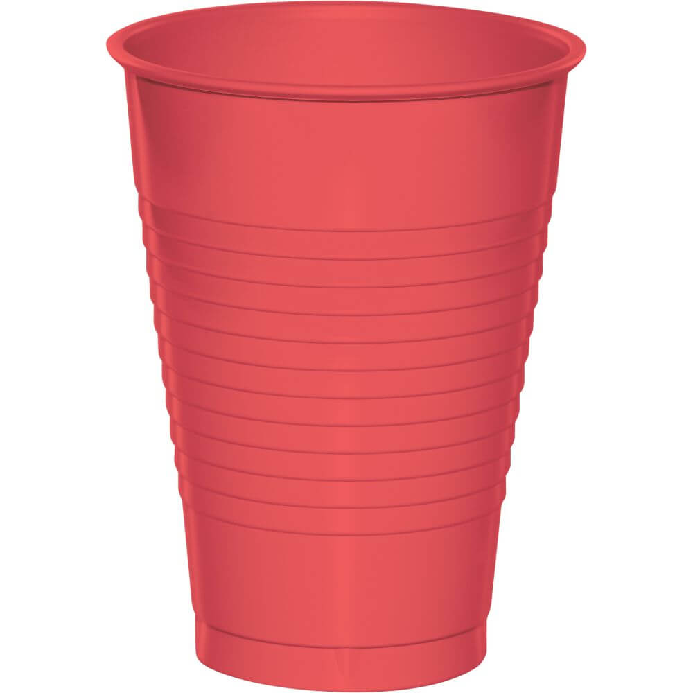 Plastic Cups 12oz, 20ct, Coral 