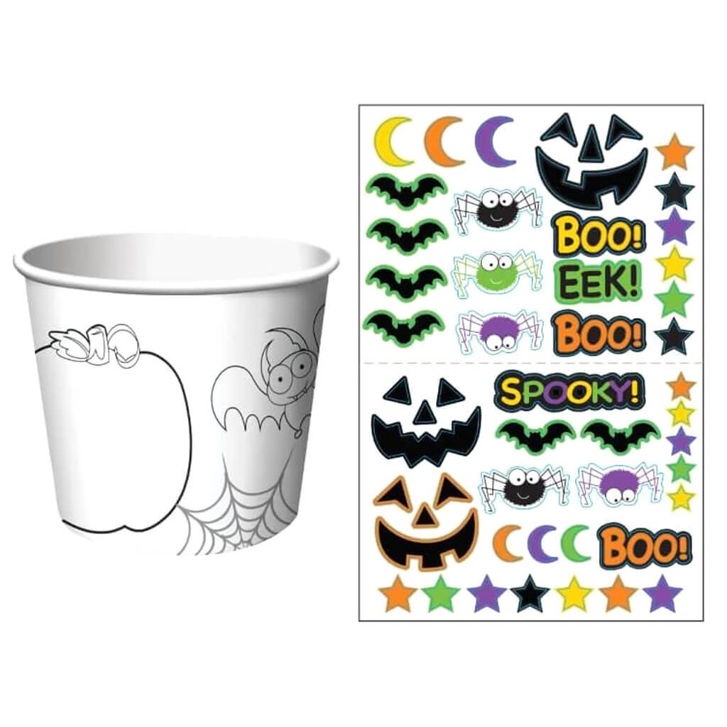 Treat Cup Activity with Sticker Halloween 