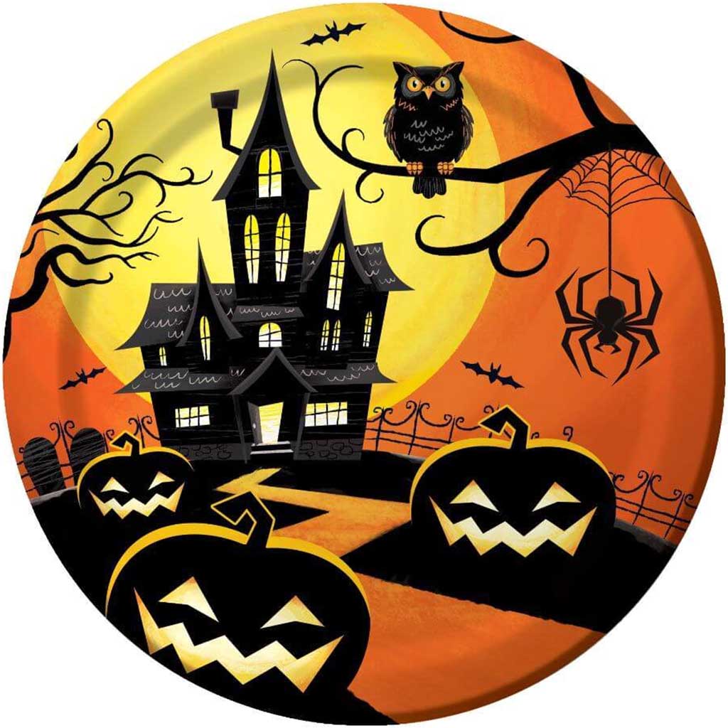 Haunted Night Plates 9in 