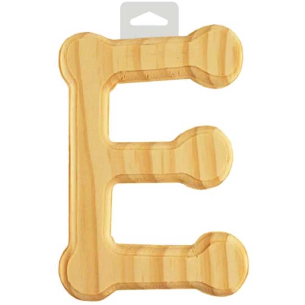Wood Letter Bevel Cut 6in Natural E