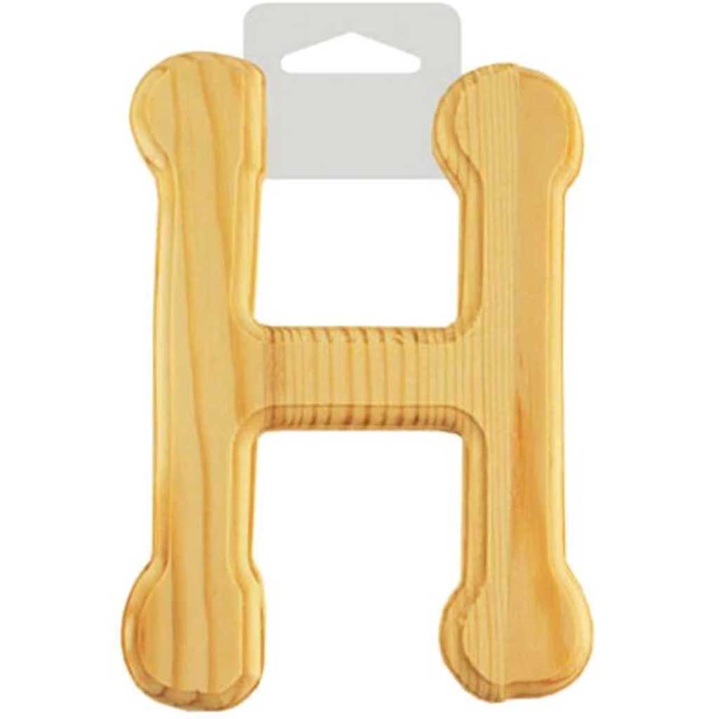 Wood Letter Bevel Cut 6in Natural H