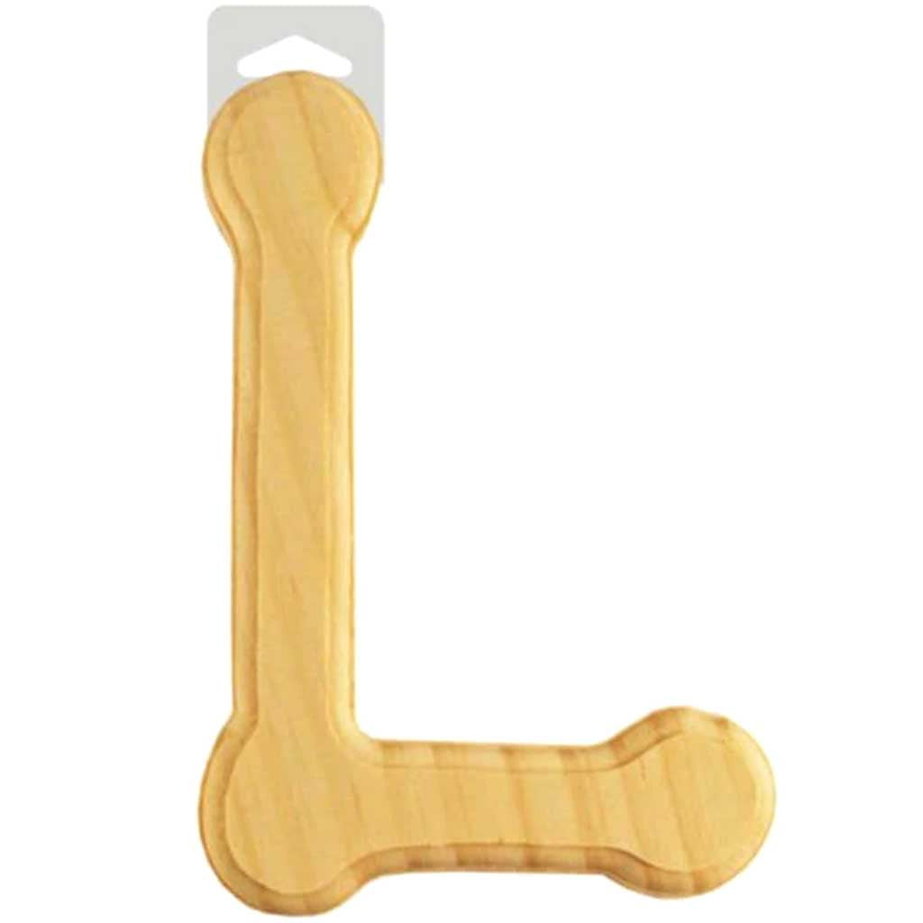 Wood Letter Bevel Cut Natural L 6in