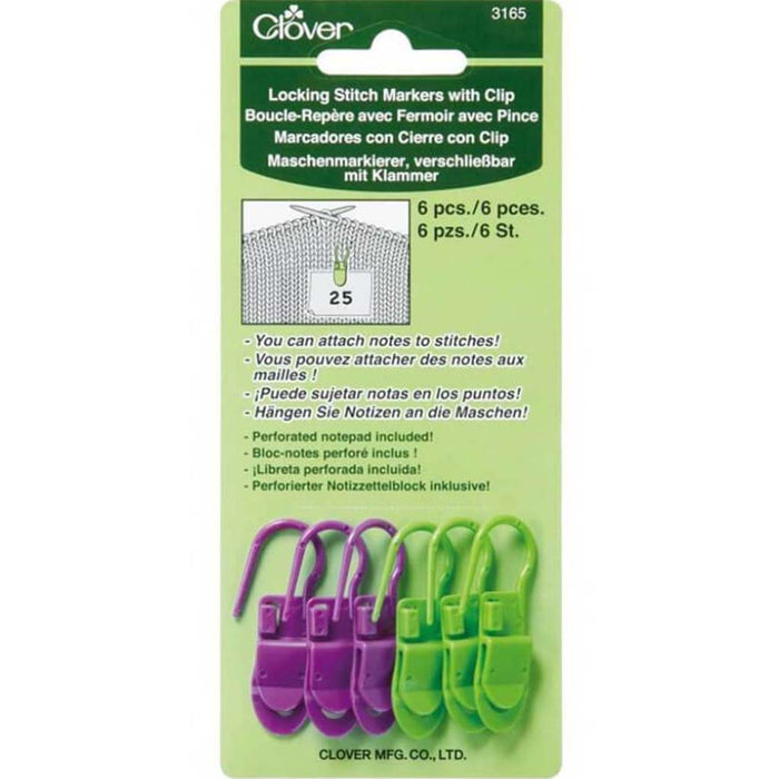 Locking Stitch Markers With Clip 