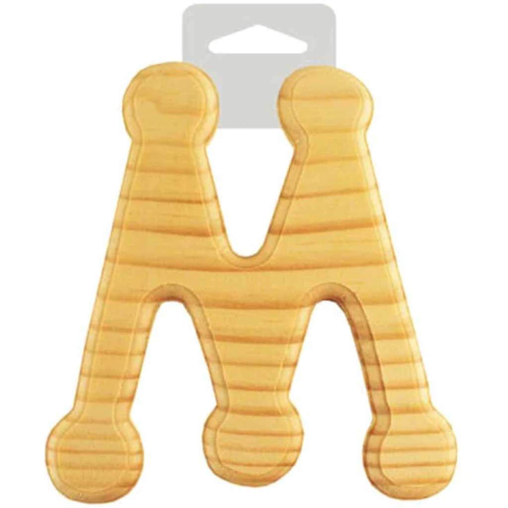 Wood Letter Bevel Cut 6in Natural M