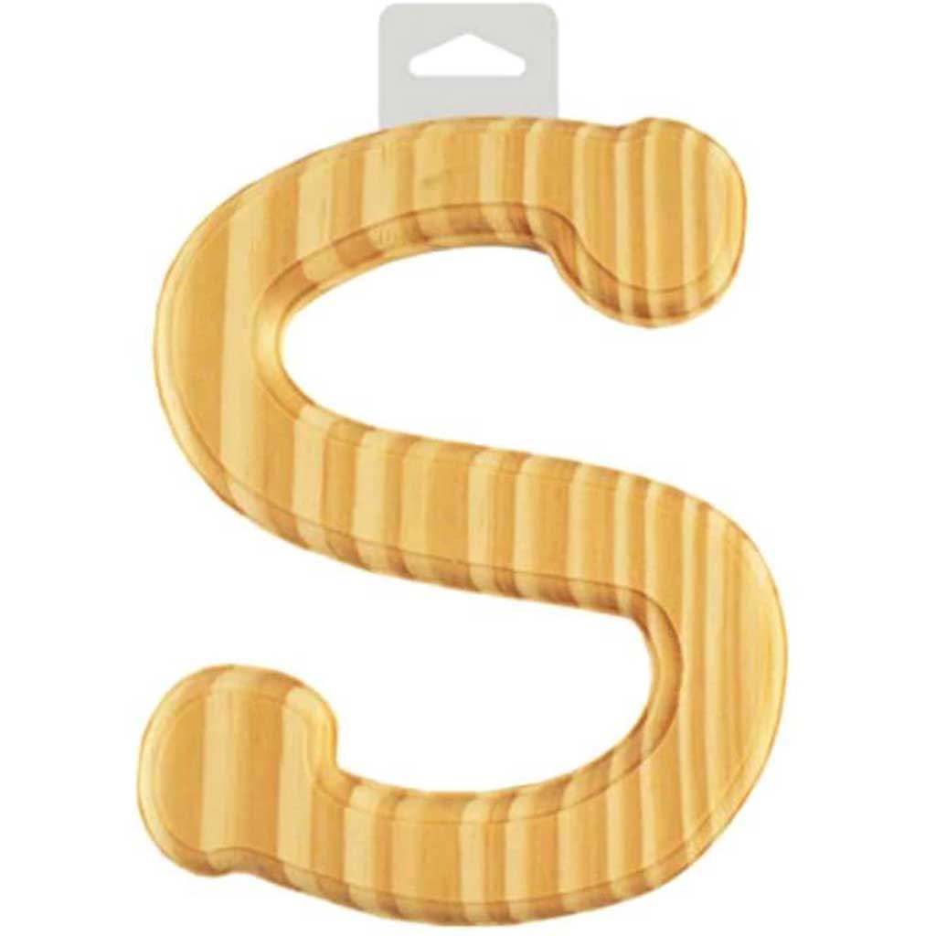 Wood Letter Bevel Cut 6in Natural S