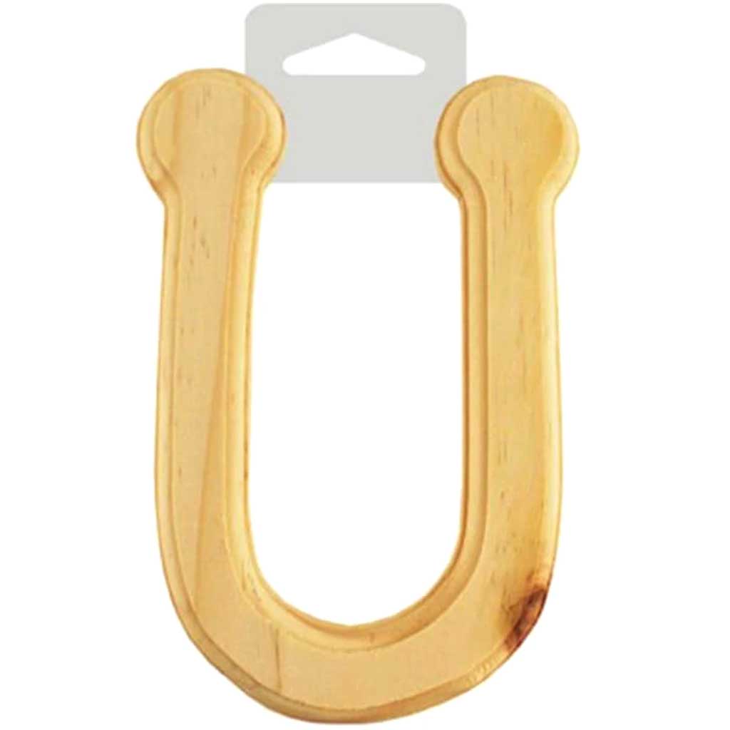 Wood Letter Bevel Cut 6in Natural U