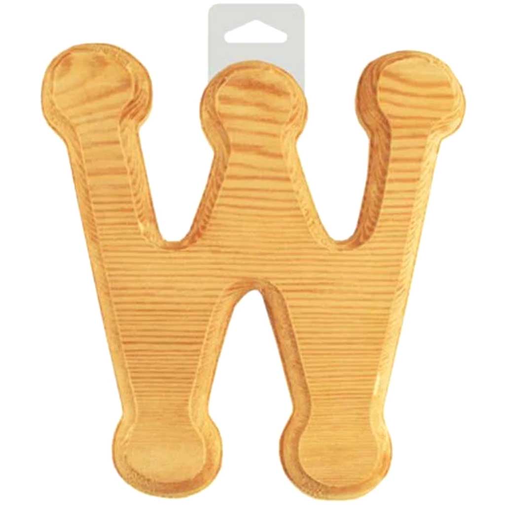 Wood Letter Bevel Cut Natural W 6in