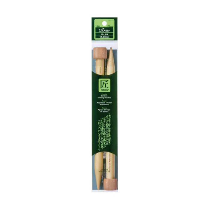 Bamboo Knitting Needle Sgl Point 10" 19 