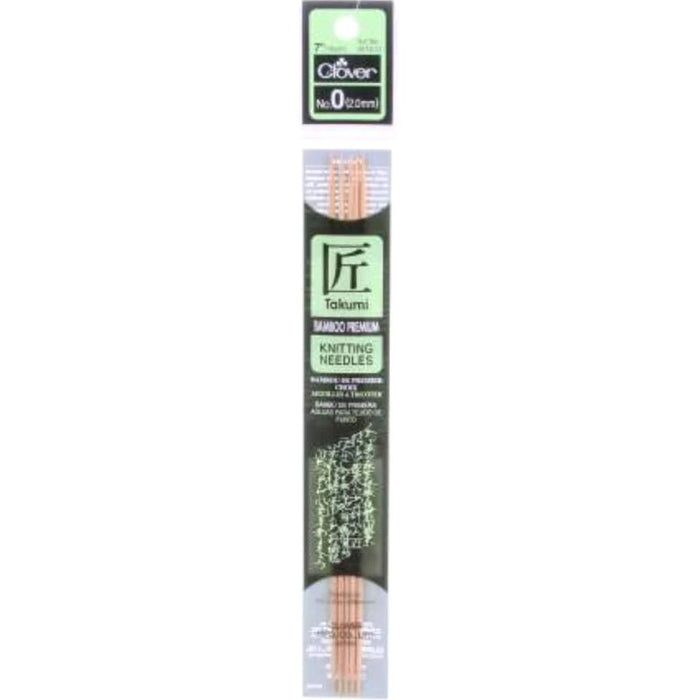 Clover Bamboo Knitting Needle Double Point 7 Inches Size 0 