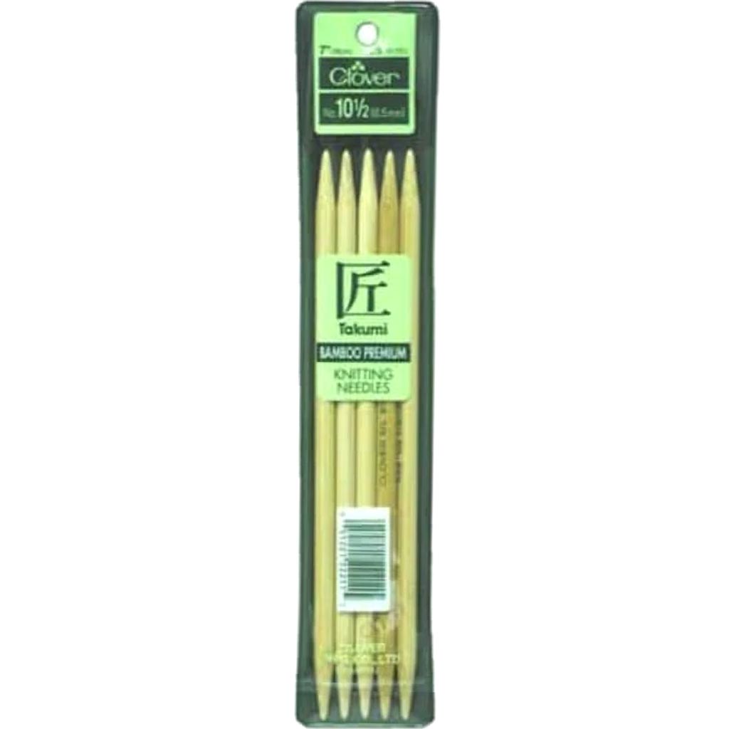 Clover Bamboo Knitting Needle Double Point 7 Inches Size 10.5 