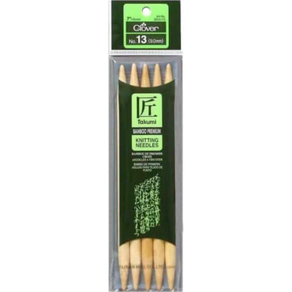 Clover Bamboo Knitting Needle Double Point 7 Inches Size 13 
