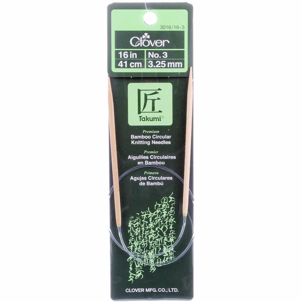 Bamboo Circular Knitting Needles "Takumi", 16-Inch Size 3 