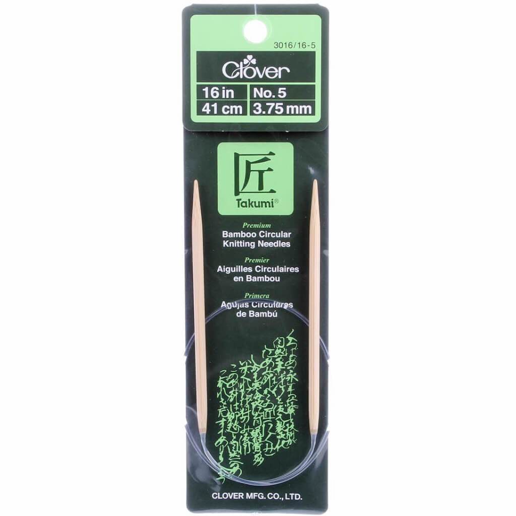Bamboo Circular Knitting Needles "Takumi", 16-Inch Size 5 