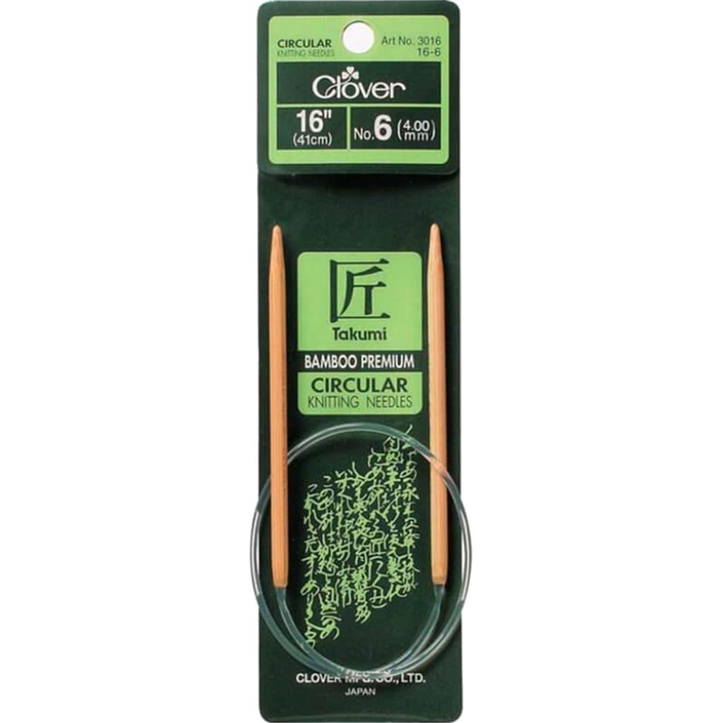 Bamboo Circular Knitting Needles "Takumi", 16-Inch Size 6 
