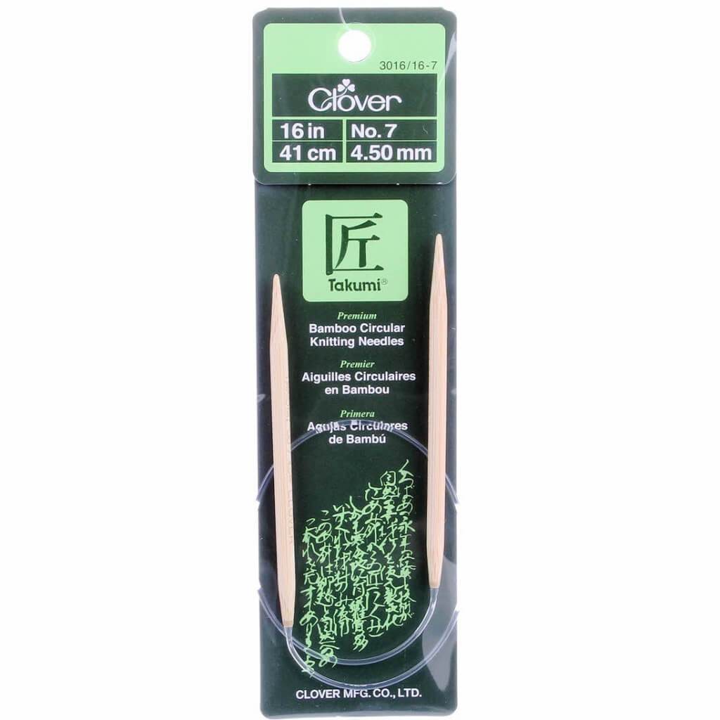 Bamboo Circular Knitting Needles "Takumi", 16-Inch Size 7 