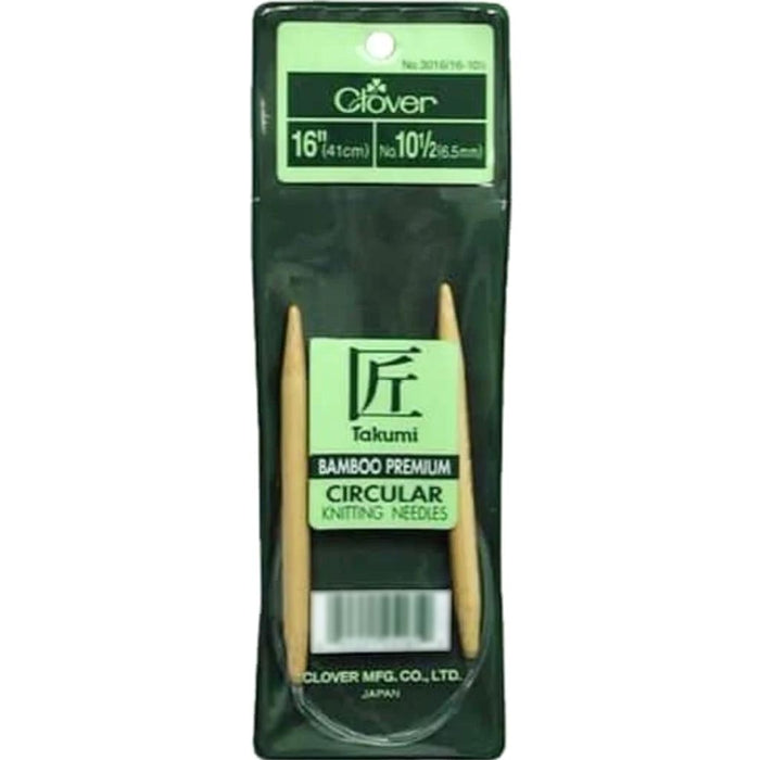 Bamboo Circular Knitting Needles "Takumi", 16-Inch Size 10.5 