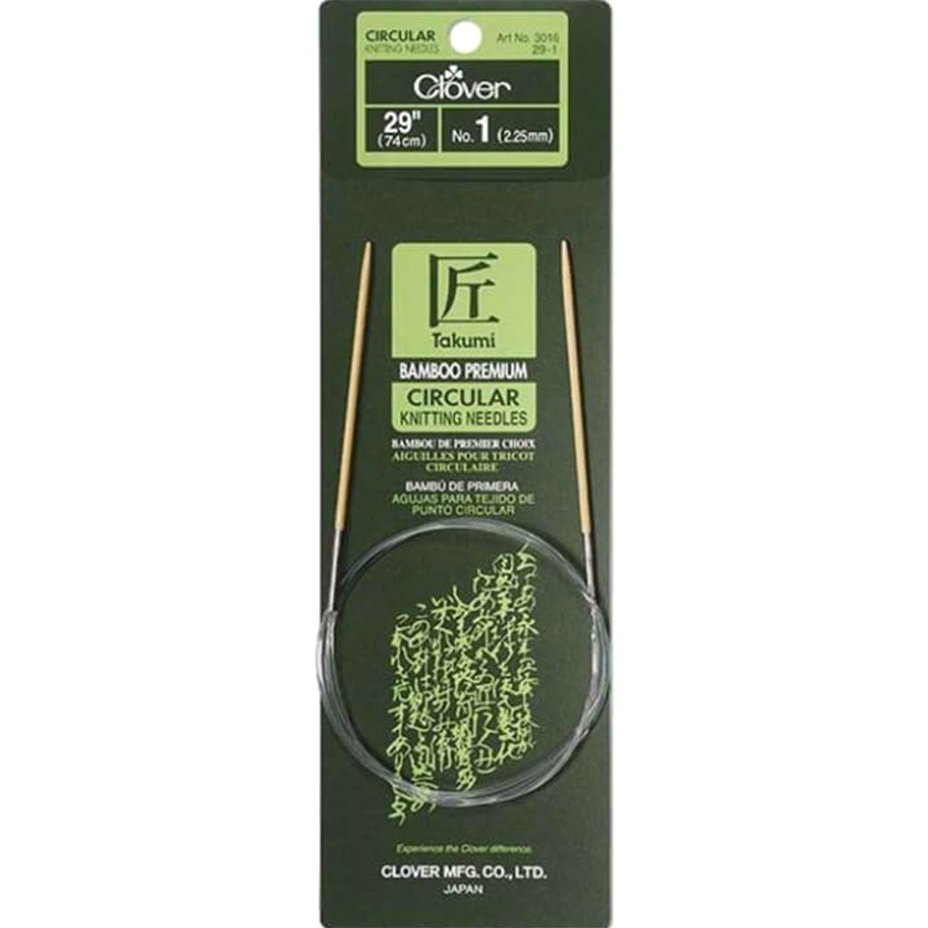 Bamboo Circular Knitting Needles "Takumi", 29-Inch Size 1 