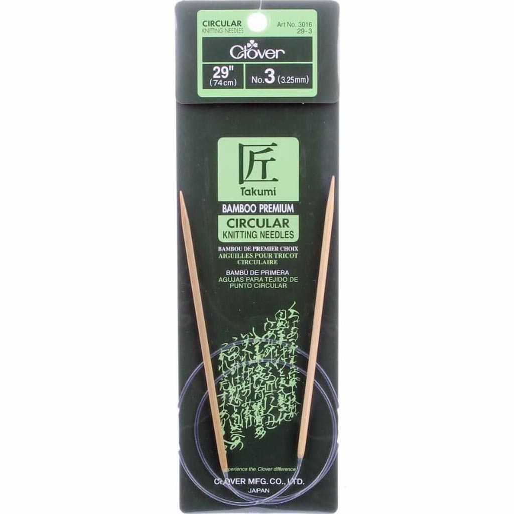 Bamboo Circular Knitting Needles "Takumi", 29-Inch Size 3 