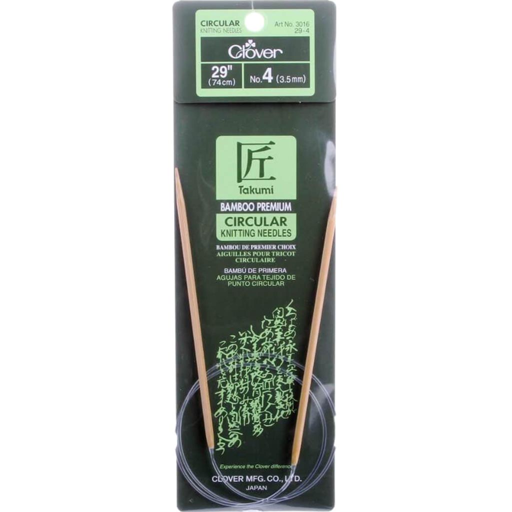 Bamboo Circular Knitting Needles "Takumi", 29-Inch Size 4 