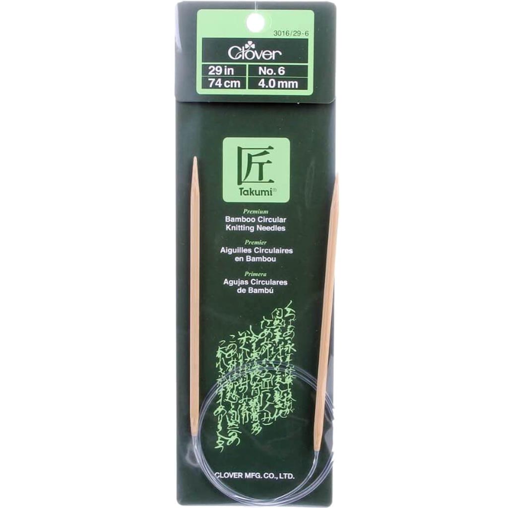 Bamboo Circular Knitting Needles "Takumi", 29-Inch Size 6 