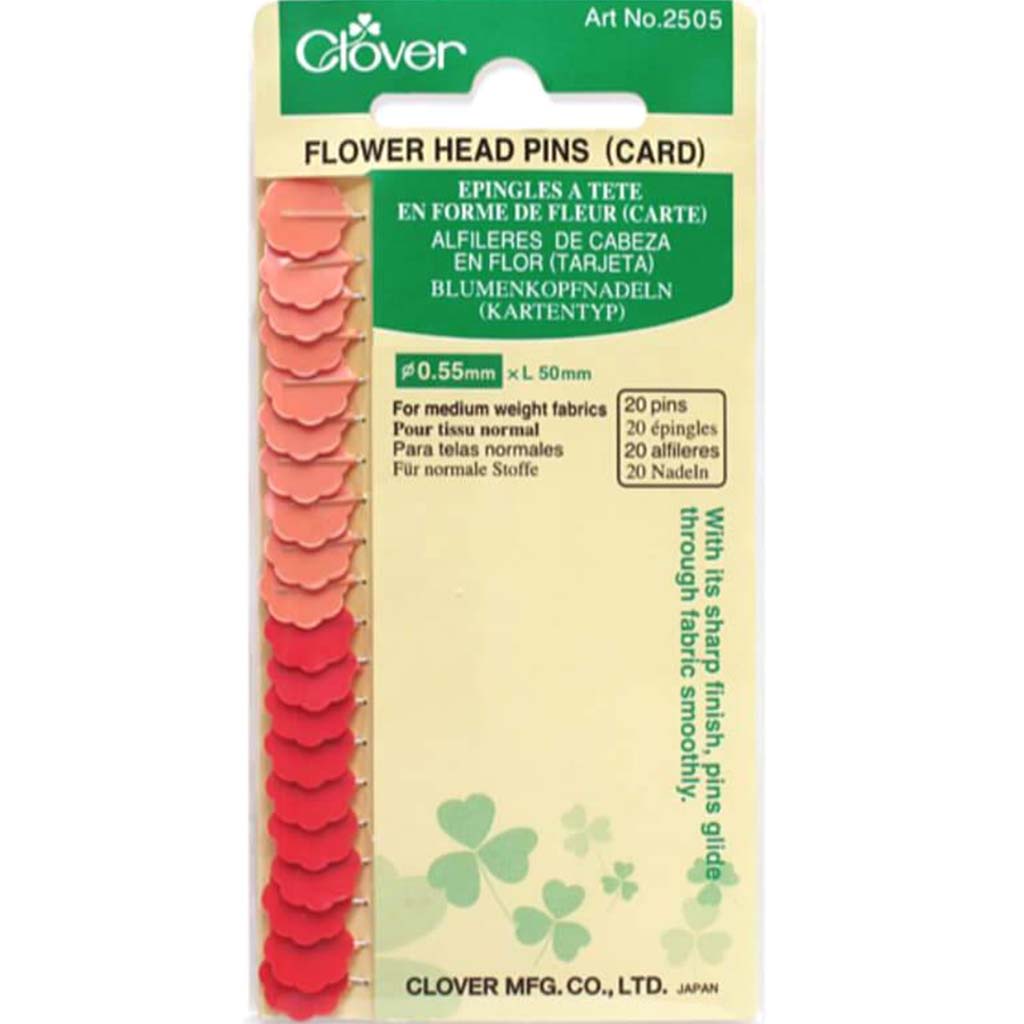 Clover Flower Head Pins Carded 