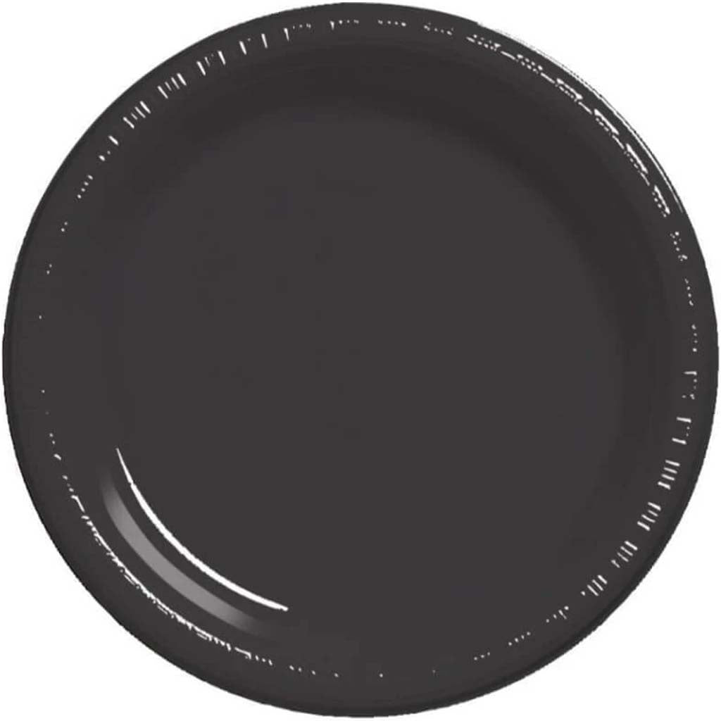 Black Velvet Plastic Lunch Plates 7in 50ct 