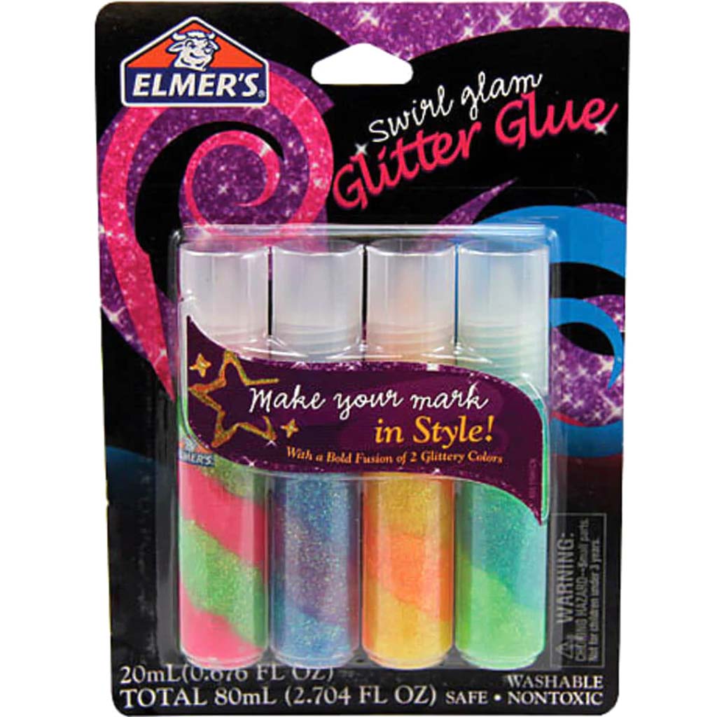 ELMER'S SWIRL GLITTER GLUE 4CT 20ML