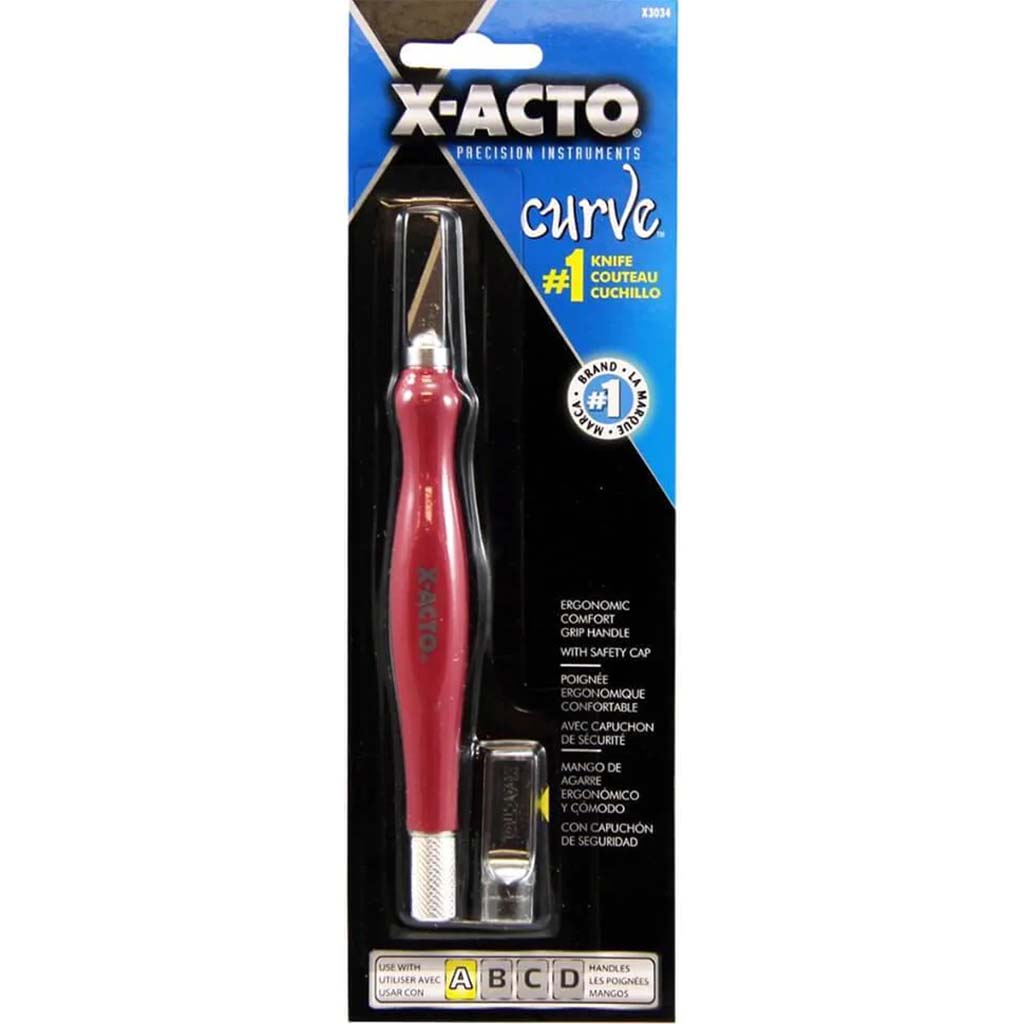 X-ACTO RED CURVE KNIFE WITH CAP 