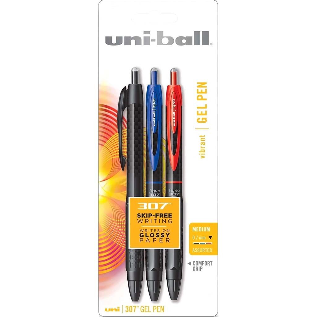 UNIBALL 307 RETRACTABLE GEL PENS ASSORTED 