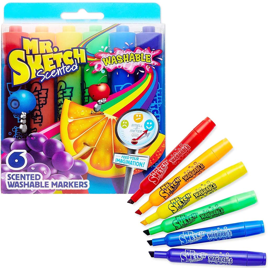 MR SKETCH SCENTED WASHABLE MARKER CHISEL TIP 6CT 