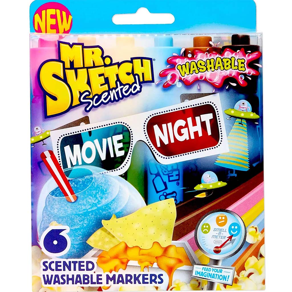 MR SKETCH SCENTED WASHABLE MARKER MOVIE NIGHT 6CT 