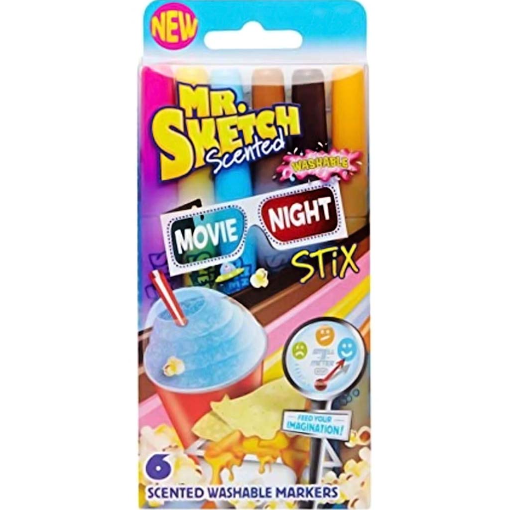 MR SKETCH SCENTED WASHABLE MARKER MOVIE NIGHT 6CT 