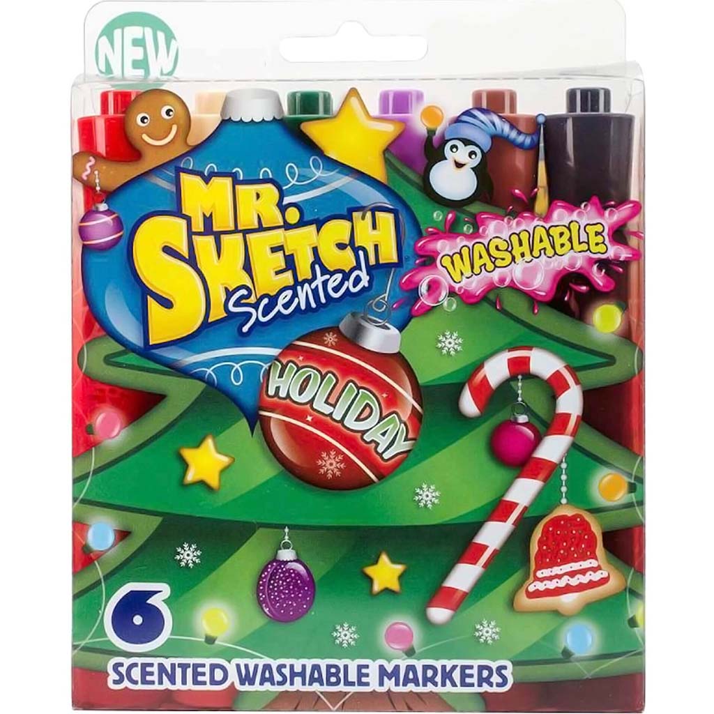 MR SKETCH SCENTED WASHABLE MARKER HOLIDAY CHISEL TIP 6CT 