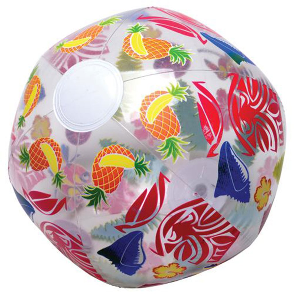 Clear Luau Beach Ball Inflates
