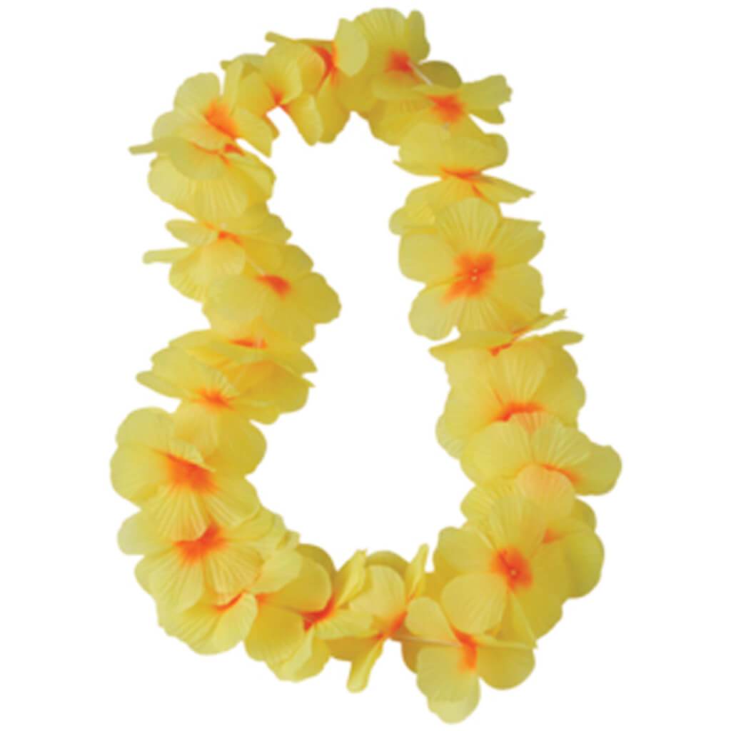 TWO TONE LARGE PETAL LEIS YELLOW 