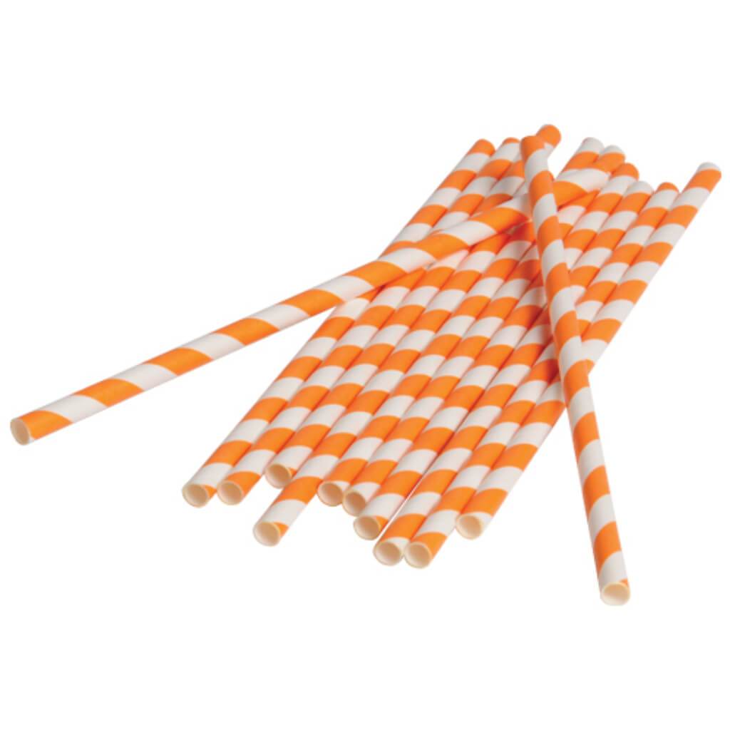 PAPER STRAWS/ORANGE 