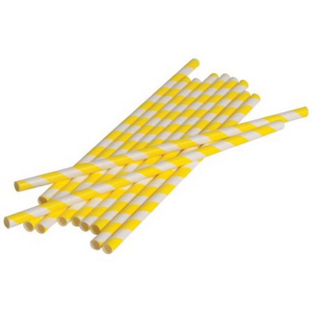 Yellow Paper Straws